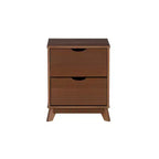Lit plateforme jumeau et table de chevet Powell Pensy