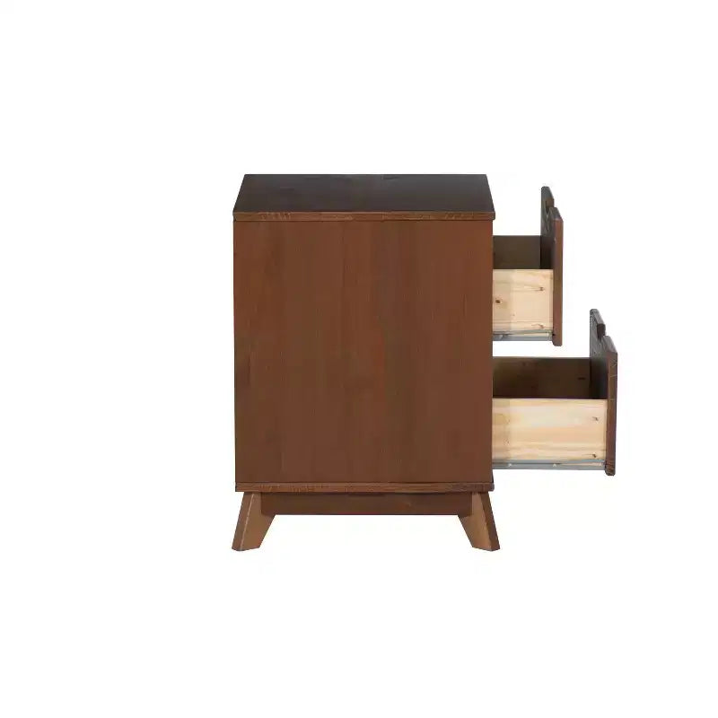 Lit plateforme jumeau et table de chevet Powell Pensy