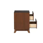 Lit plateforme jumeau et table de chevet Powell Pensy