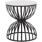 Tissaia Round Accent Table - ACC4616A - White Marble/Black - Safavieh