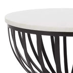 Table d'appoint ronde Tissaia - ACC4616A - Marbre blanc/noir - Safavieh