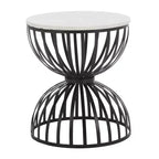 Table d'appoint ronde Tissaia - ACC4616A - Marbre blanc/noir - Safavieh