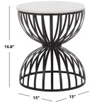 Table d'appoint ronde Tissaia - ACC4616A - Marbre blanc/noir - Safavieh