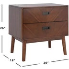 Table de chevet Donald 2 tiroirs - NST6405 - Safavieh