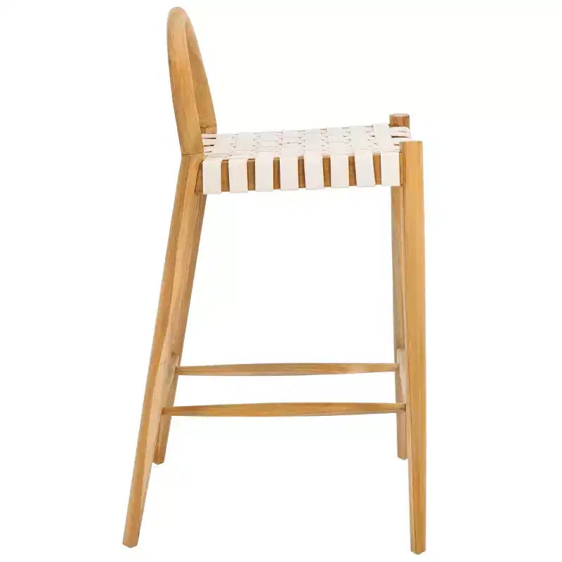 Tabouret de comptoir Rhyan - BST1203A - Blanc/Naturel - Safavieh