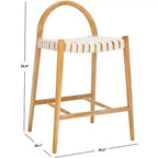 Tabouret de comptoir Rhyan - BST1203A - Blanc/Naturel - Safavieh