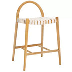 Tabouret de comptoir Rhyan - BST1203A - Blanc/Naturel - Safavieh