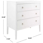 Commode 3 tiroirs Tegan - CHS5001 - Blanc - Safavieh