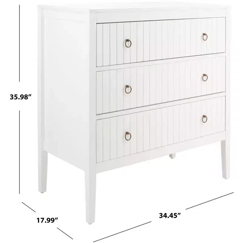Commode 3 tiroirs Tegan - CHS5001 - Blanc - Safavieh