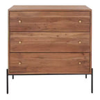 Dowling 3 Drawer Chest - CHS9002 - Brown/Black - Safavieh