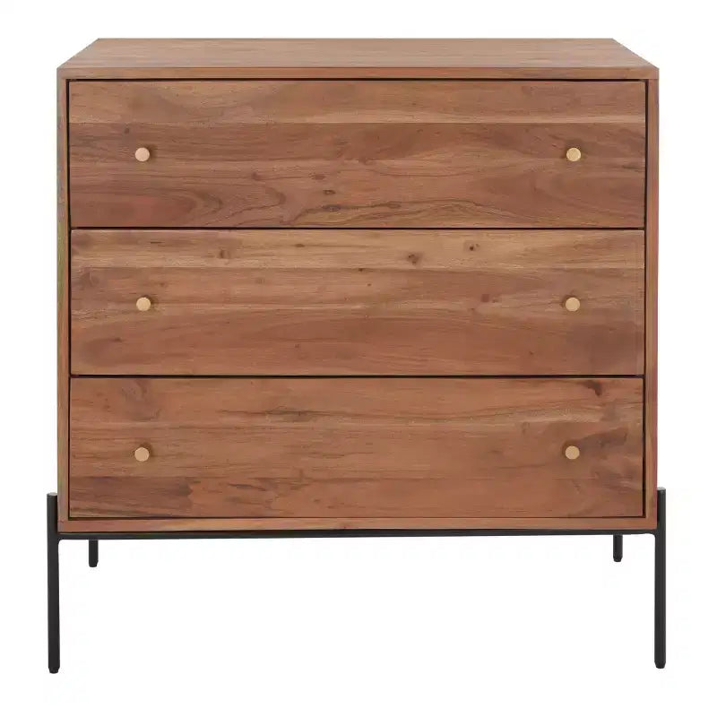 Dowling 3 Drawer Chest - CHS9002 - Brown/Black - Safavieh