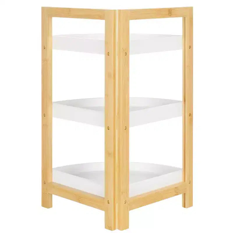 Adler - Étagère d'angle à 3 niveaux - STG1914 - Blanc/Naturel - Safavieh