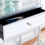 Bureau miroir Aster 2 tiroirs - DSK9701 - Argent/Miroir - Safavieh