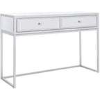 Bureau miroir Aster 2 tiroirs - DSK9701 - Argent/Miroir - Safavieh