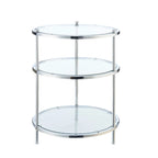 Table d'appoint ronde à 3 niveaux en verre Royal Crest de Convenience Concepts