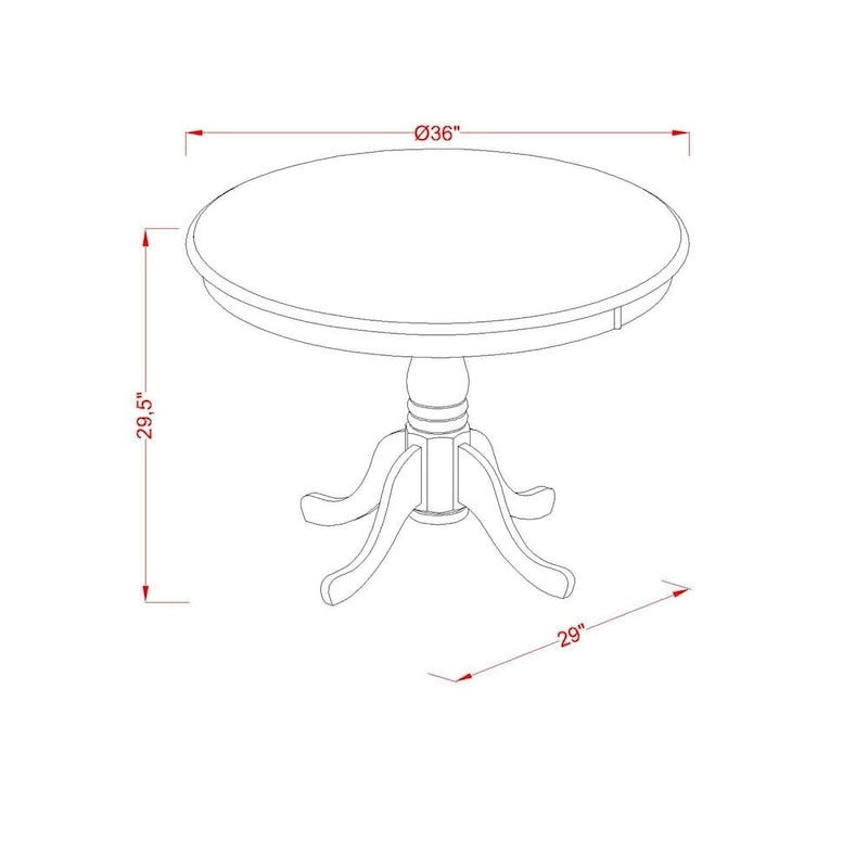 Ensemble de table à manger - Table de cuisine ronde et chaises Parsons en similicuir blanc, blanc lin (options de pièces)