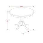 Ensemble de table à manger - Table de cuisine ronde et chaises Parsons en similicuir blanc, blanc lin (options de pièces)