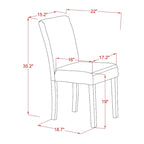 Ensemble de table à manger - Table de cuisine ronde et chaises Parsons en similicuir blanc, blanc lin (options de pièces)