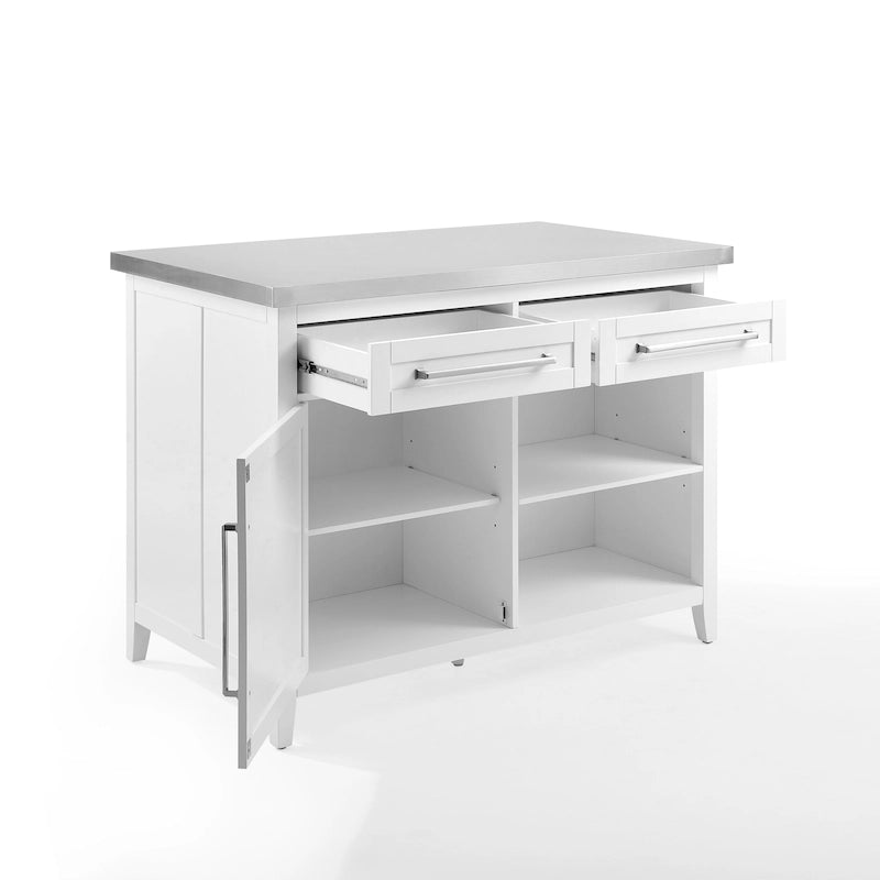 Îlot de cuisine en acier inoxydable Crosley Silvia - 28p x 46L x 36,5H