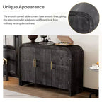 Buffet rétro 47,2 W, armoire de rangement minimaliste incurvée avec poignées dorées et séparateurs réglables 4B -ModernLuxe