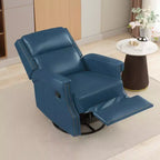 Hyleory Fauteuil à bascule inclinable pivotant 33.03'', en cuir, avec repose-pieds, pour salon, chambre à coucher, dossier haut ergonomique