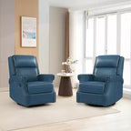 Hyleory Fauteuil à bascule inclinable pivotant 33.03'', en cuir, avec repose-pieds, pour salon, chambre à coucher, dossier haut ergonomique