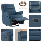 Hyleory Fauteuil à bascule inclinable pivotant 33.03'', en cuir, avec repose-pieds, pour salon, chambre à coucher, dossier haut ergonomique