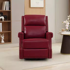 Hyleory Fauteuil à bascule inclinable pivotant 33.03'', en cuir, avec repose-pieds, pour salon, chambre à coucher, dossier haut ergonomique