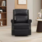 Hyleory Fauteuil à bascule inclinable pivotant 33.03'', en cuir, avec repose-pieds, pour salon, chambre à coucher, dossier haut ergonomique