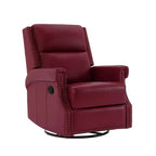 Hyleory Fauteuil à bascule inclinable pivotant 33.03'', en cuir, avec repose-pieds, pour salon, chambre à coucher, dossier haut ergonomique