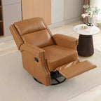 Hyleory Fauteuil à bascule inclinable pivotant 33.03'', en cuir, avec repose-pieds, pour salon, chambre à coucher, dossier haut ergonomique