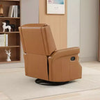 Hyleory Fauteuil à bascule inclinable pivotant 33.03'', en cuir, avec repose-pieds, pour salon, chambre à coucher, dossier haut ergonomique