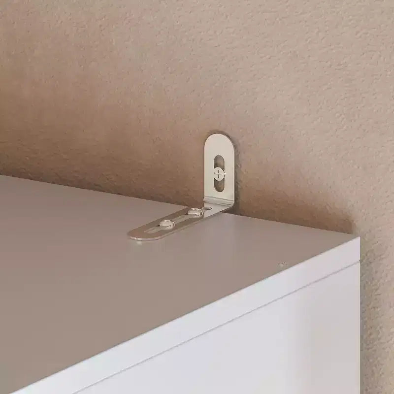 Armoire blanche Famapy avec tringle à vêtements et portes miroir