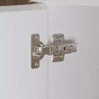 Armoire blanche Famapy avec tringle à vêtements et portes miroir