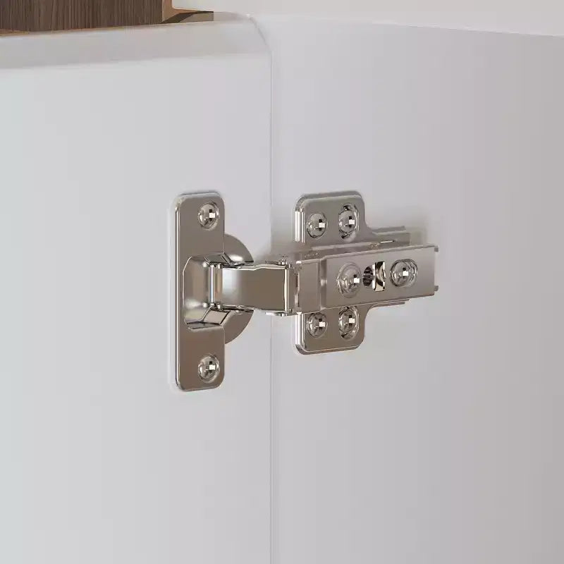 Armoire blanche Famapy avec tringle à vêtements et portes miroir