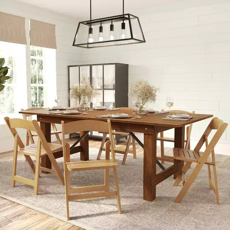 Chaise de salle à manger Merrick Lane en bois massif, pliable et avec une finition élégante