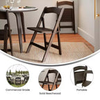 Chaise de salle à manger Merrick Lane en bois massif, pliable et avec une finition élégante