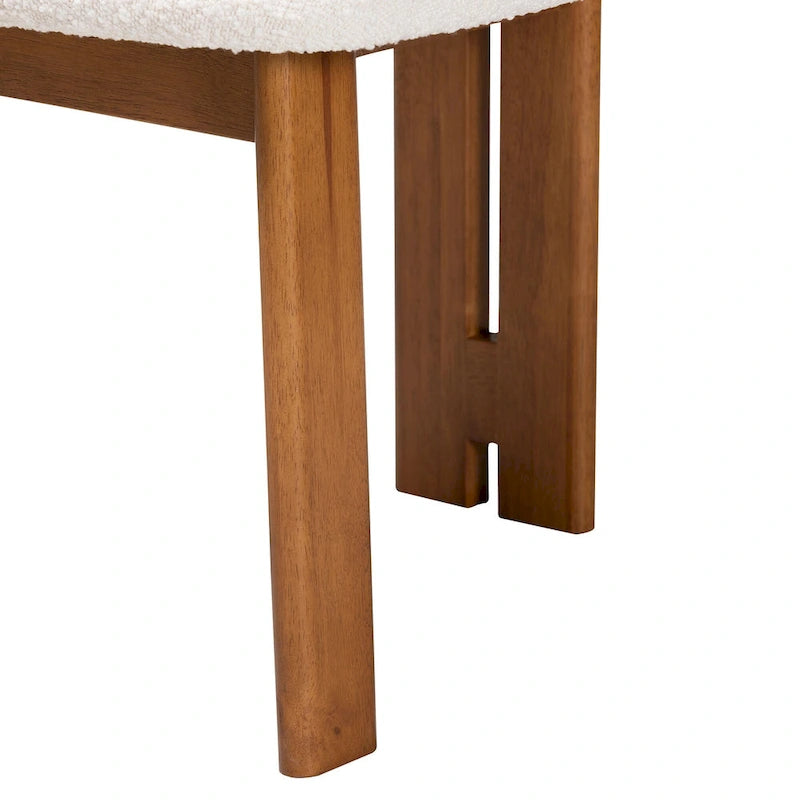 Lot de 2 chaises de salle à manger modernes en tissu bouclé et bois