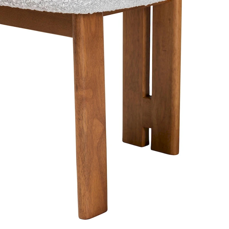 Lot de 2 chaises de salle à manger modernes en tissu bouclé et bois