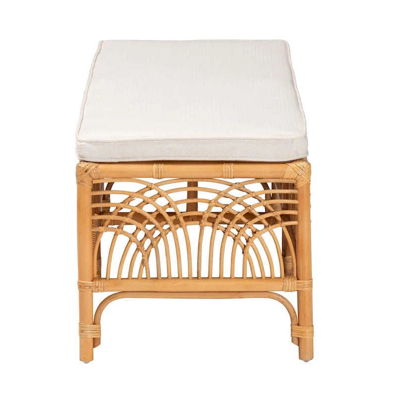 Banc en rotin marron naturel bohème moderne