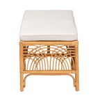 Banc en rotin marron naturel bohème moderne