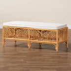 Banc en rotin marron naturel bohème moderne