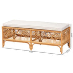 Banc en rotin marron naturel bohème moderne