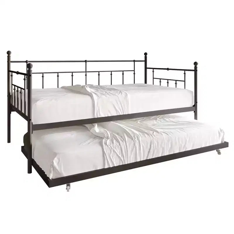 ChaletPosh Lit de Repos Gigogne Double en Métal