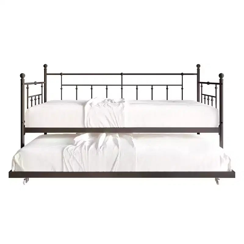 ChaletPosh Lit de Repos Gigogne Double en Métal