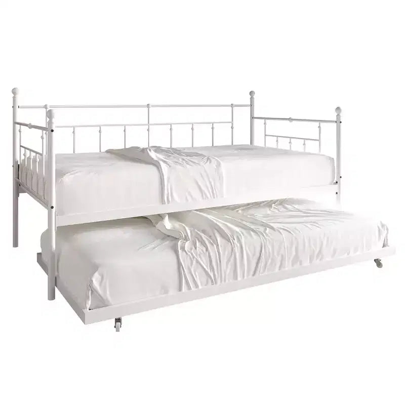 ChaletPosh Lit de Repos Gigogne Double en Métal