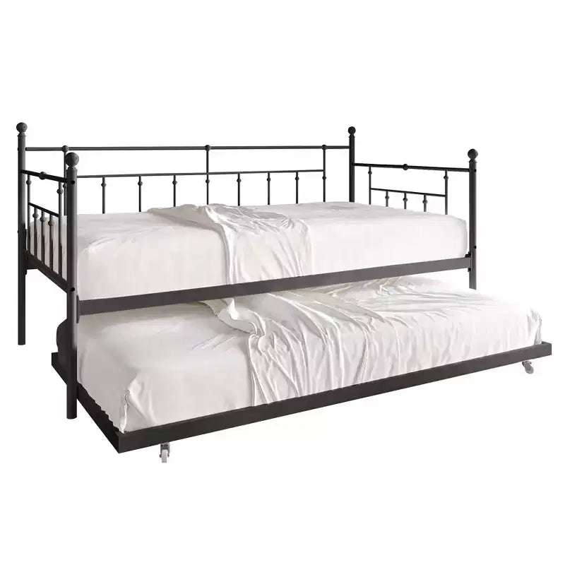 ChaletPosh Lit de Repos Gigogne Double en Métal