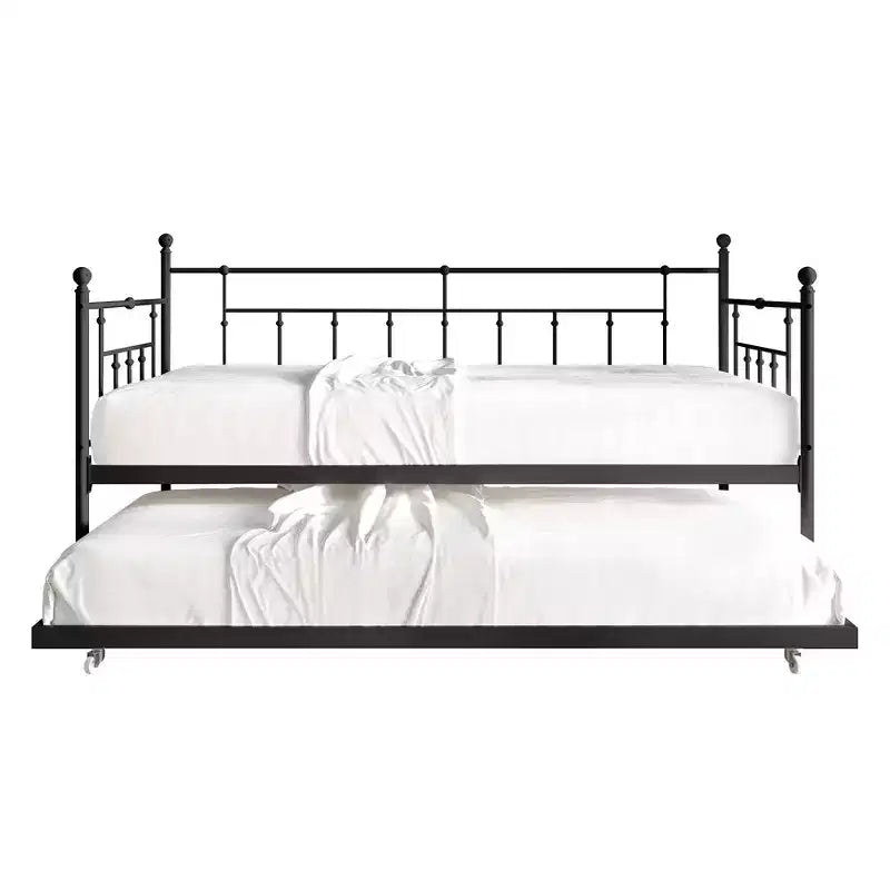 ChaletPosh Lit de Repos Gigogne Double en Métal