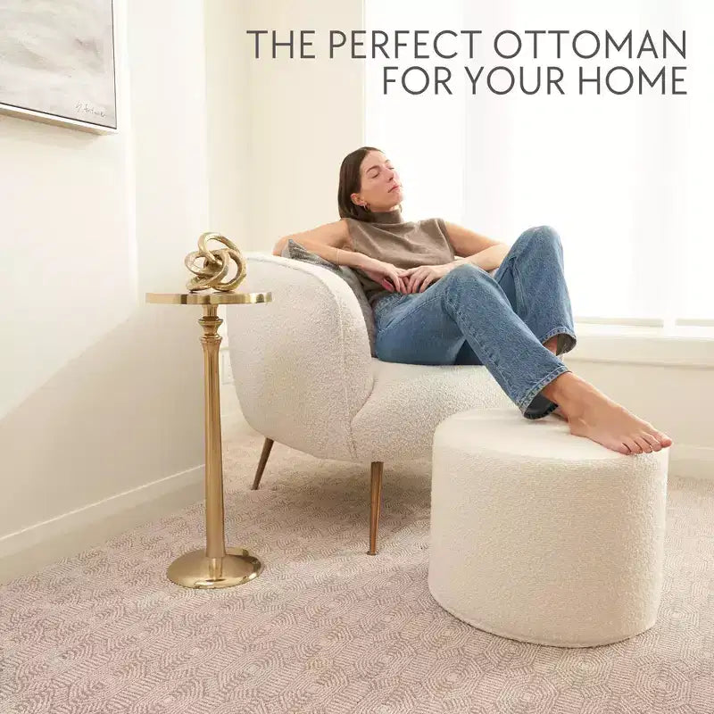 ZICOTO Pouf Boucle Ottoman Repose-pieds confortable pour rehausser la décoration de votre salon avec confort et charme