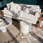 ZICOTO Pouf Boucle Ottoman Repose-pieds confortable pour rehausser la décoration de votre salon avec confort et charme